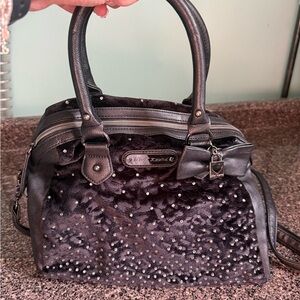 Betsey Johnson Black Satchel Bag with Chic Design